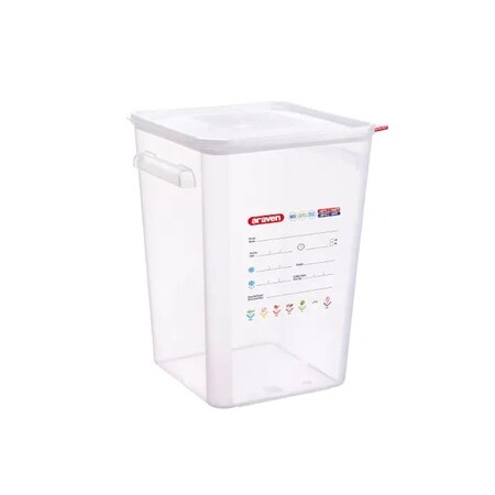 Araven Polypropylene Airtight Square Container, 23QT, 6PK 11857